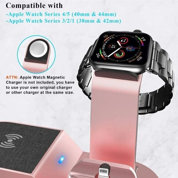 3 IN 1 Qi Wireless Charger Charging Dock Stand For Apple Watch iPhone Air Pods - Picture 6 of 9